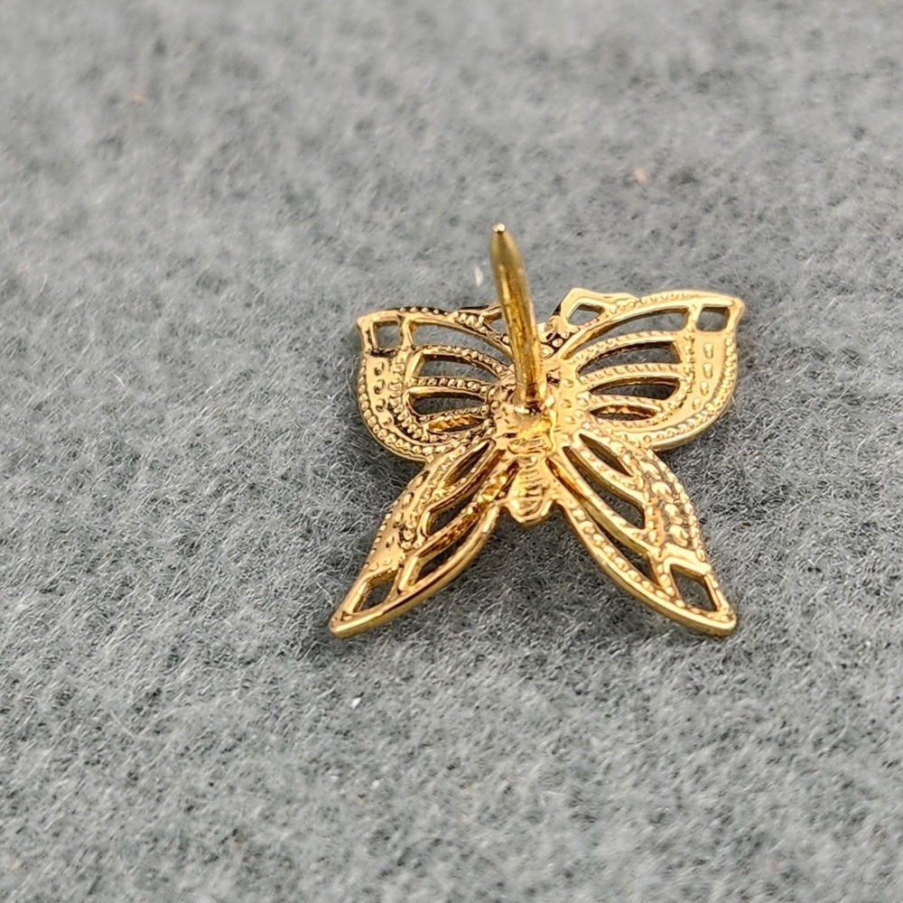 Vintage Small Gold Tone Filigree Butterfly Pin - Picture 2 of 3